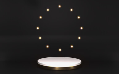 The Black podium show cosmetic product .3D rendering