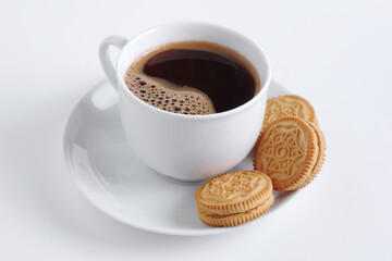 Coffee and cookies with cream