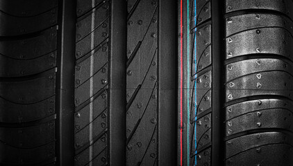 Car tire abstract background close up. Car tire backgroud.