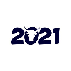 2021 year with bull vector
