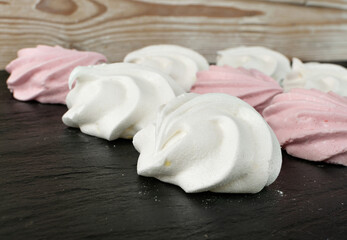 White Meringue Cookies Made from Whipped Egg Whites