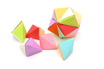 origami modular, dodecahedron with tetrahedrons origami