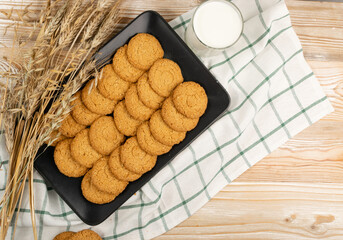 Thin Oatmeal Cookies, Healthy Cereal Crackers with Chocolate