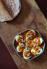 Egg masala in a plate on the table