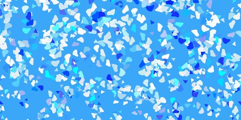 Light pink, blue vector background with random forms.