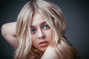 Naklejka premium Portrait of a glamorous beautiful girl