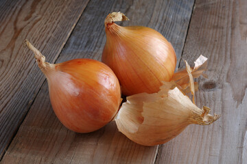 Onions on the table