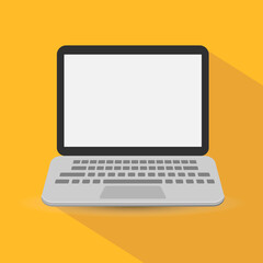 Laptop Flat Icon isolated on white background. Vector illustration.