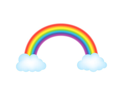 Rainbows in different shape realistic set on. vector stock illustration.