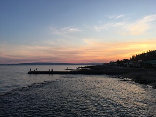 Naklejka premium sunset on the beach