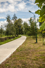 Stone lined path in the park