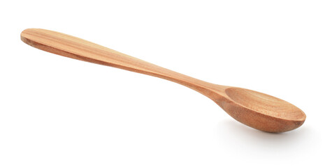 Wooden spoon isolated on white.