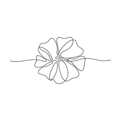 Continuous line drawing. Decorative bow. Black isolated on white background. Hand drawn vector illustration. 