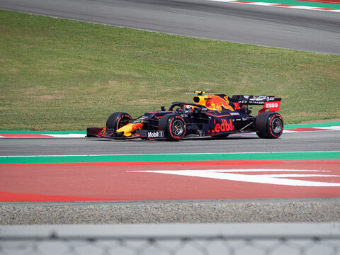 MONTMELLO, SPAIN-MAY 10, 2019: Red Bull RB15 Formula One racing car (Driver: Pierre Gasly)