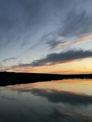 Fototapeta premium sunset over the lake