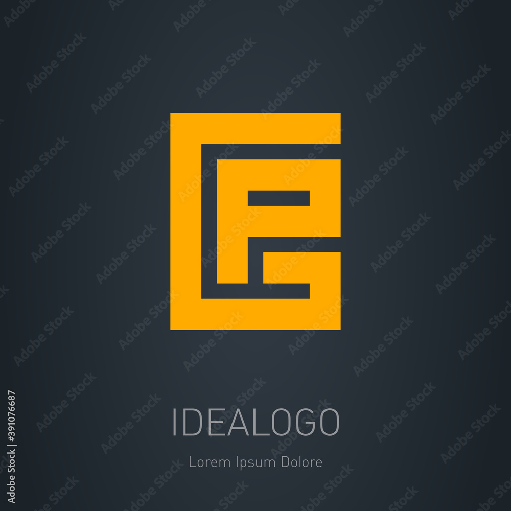 Poster gp - initials or logo. g and p - vector design element or icon, monogram or logotype.
