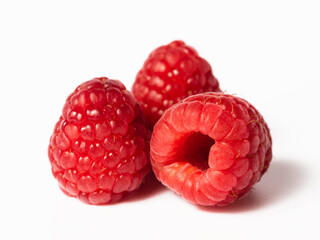 raspberries isolated on white background