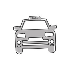 Taxi car vector icon on white isolated background.