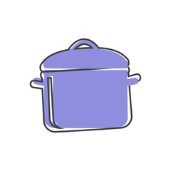 Vector pan icon. Cooking symbol on white isolated background.