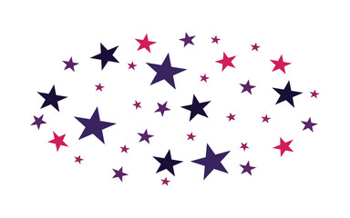Colorful Stars Decoration usable for Holiday and Celebration Template. Flat Vector Illustration.