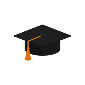 Student hat icon isolated on white background. Vector illustration