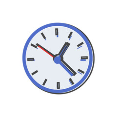 Clock icon cartoon style on white isolated background.