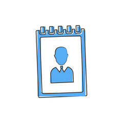 Phone book. Vector icon of a notebook for recording telephone numbers cartoon style on white isolated background.