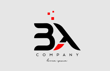 black red BX B X alphabet letter logo icon combination. Design for business and company