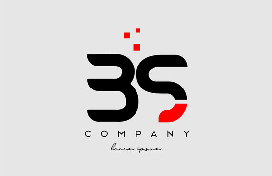 black red BS B S alphabet letter logo icon combination. Design for business and company