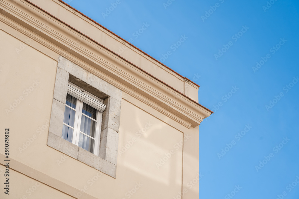 Wall mural facade of a building