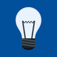 Obraz premium Bulb icon isolated on blue background. Vector illustration