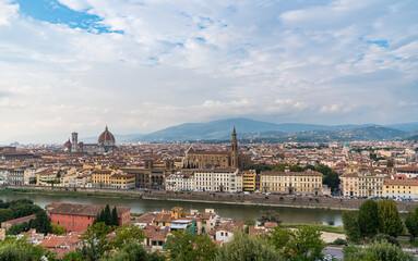Florence old city skyline with Cathedral of Santa Maria del Fiore in Florence, Tuscany, Italy