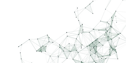 Network connection structure on white background. Abstract vector technology background with dots and lines.