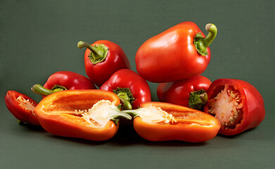 Image of ripe peppers close up