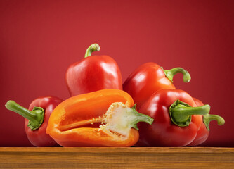 Image of ripe peppers close up