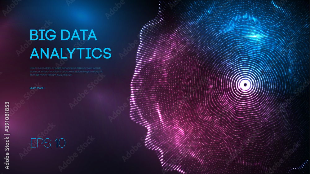 Aufkleber big data analytics vector. future technology concept. web design. digital data visualization busines