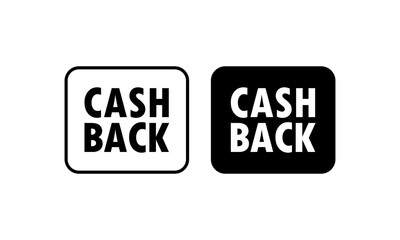 Cash back service icon in black. Return of money symbol. Vector on isolated white background. EPS 10