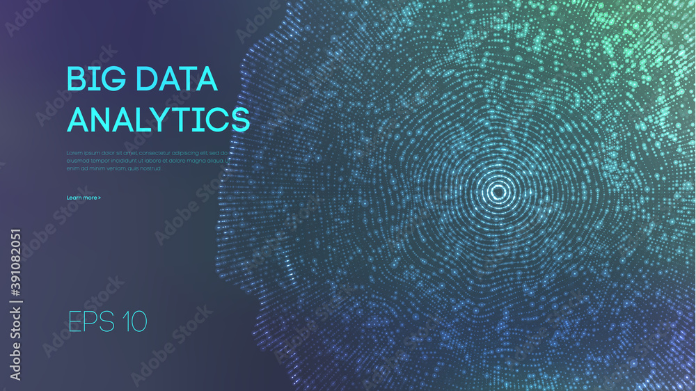 Poster big data analytics vector. future technology concept. web design. digital data visualization busines