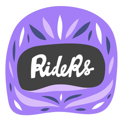 Riders. Hand drawn lettering logo for social media content