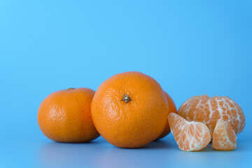 freshly peeled tangerines and slices