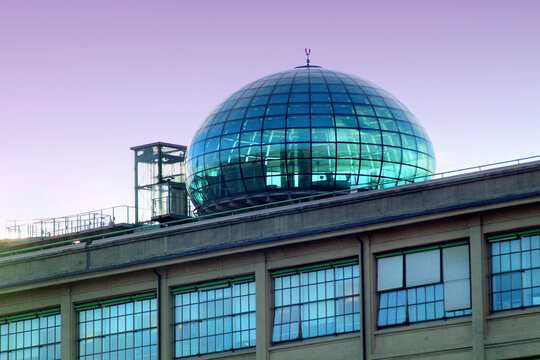 Turin, Piedmont/Italy. -04/29/2015- The glass bubble on the roof of the old Lingotto car factory designed by Renzo Piano.