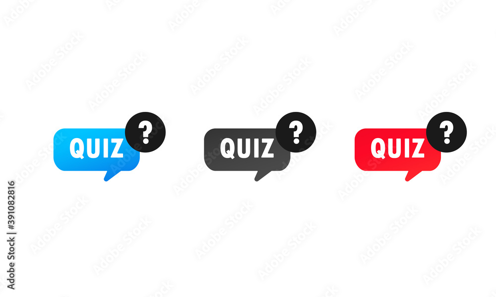 Poster quiz with question mark sign icon set. questions and answers game symbol. vector on isolated white b