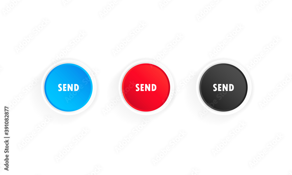 Poster send button icon set. sending mail, message, text, letter. vector on isolated white background. eps 