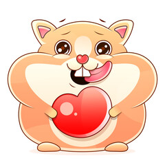 cute hamster, Vector Stock Illustration On A White Background. For Design