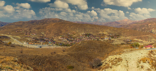 Panorama of the village of Demirchi in the mountains