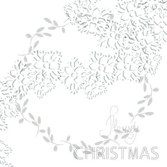 beautiful minimalistic Christmas card. 2021. abstract linear snowflakes on a white background with the inscription Christmas. Perfect for printing banners, postcards, and other graphics. EPS10