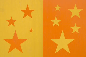 background orange and yellow with stars of the opposite color computer-created with photoshop from a photograph