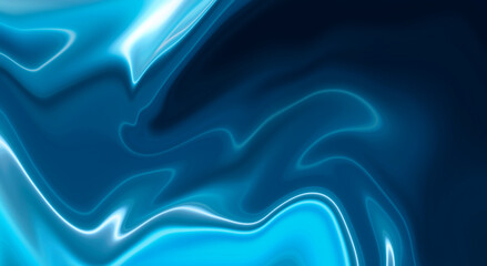 Obraz premium Abstract blue background with smooth lines and rays. Neon liquid, water overflows, waves.