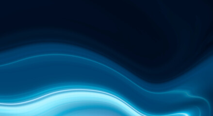 Fototapeta premium Abstract blue background with smooth lines and rays. Neon liquid, water overflows, waves.