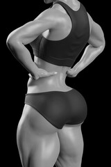 Naklejka premium Strong muscular female body